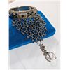 Image 1 : RING CONNECTED W/ GREEN RHINESTONES BANGLE
