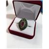 Image 1 : 925 STERLING SILVER/ BRONZE TURKISH RING, SET W/ RUBY EMERALDS AND WHITE SAPPHIRE STONES
