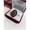 Image 3 : 925 STERLING SILVER/ BRONZE TURKISH RING, SET W/ RUBY EMERALDS AND WHITE SAPPHIRE STONES