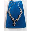 Image 2 : VINTAGE SILVER W/ HAND SET CRYSTAL STONES NECKLACE