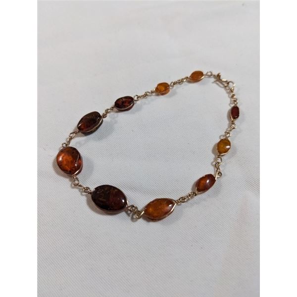 HAND CRAFTED GOLD HONEY AMBER LINKS BRACELET