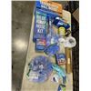 Image 1 : TRAY OF BETTER BOAT ITEMS INCLUDING TRAILER HITCH BALL MOUNT, BILGE PUMP HOSE KIT, DECK BRUSH, BOAT 