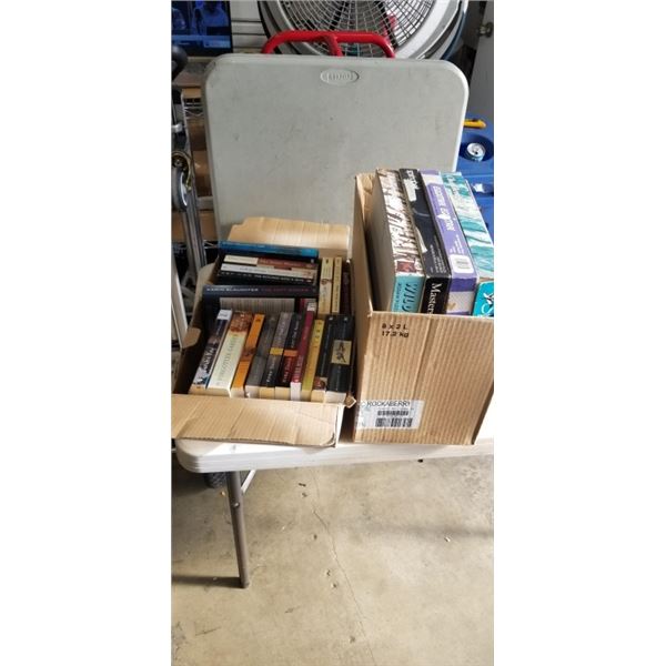 2 BOXES OF BOOKS AND PUZZLES