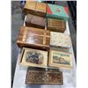 Image 2 : HUGE TOTE OF ANTIQUE & VINTAGE WOODEN JEWELLERY BOXES
