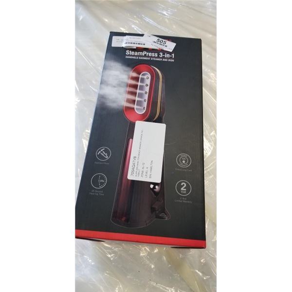 CHI STEAMPRESS 3-IN-1 HANDHELD FABRIC IRON AND STEAMER - TESTED WORKING, RETAIL $109