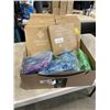 Image 1 : TRAY OF DISPOSABLE PONCHOS. APPROX 25 PACKAGES OF 4 PONCHOS