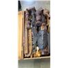 Image 2 : ANTIQUE TRUNK WITH APPROX 40 CARVED WOODEN ORNAMENTS