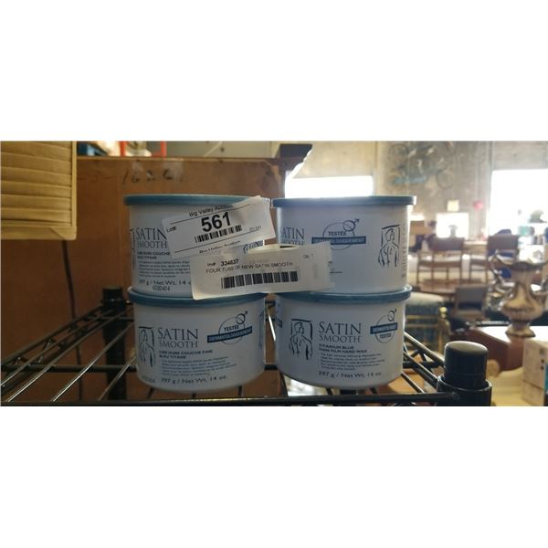 FOUR TUBS OF NEW SATIN SMOOTH TITANIUM BLUE THIN FILM HARD WAX