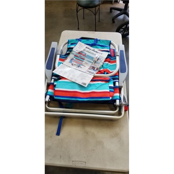 AS NEW TOMMY BAHAMA FOLDING BEACH CHAIR