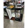 Image 2 : 2 UNIQUE MIRRORED SIDE TABLES, ONE HAS CRACK