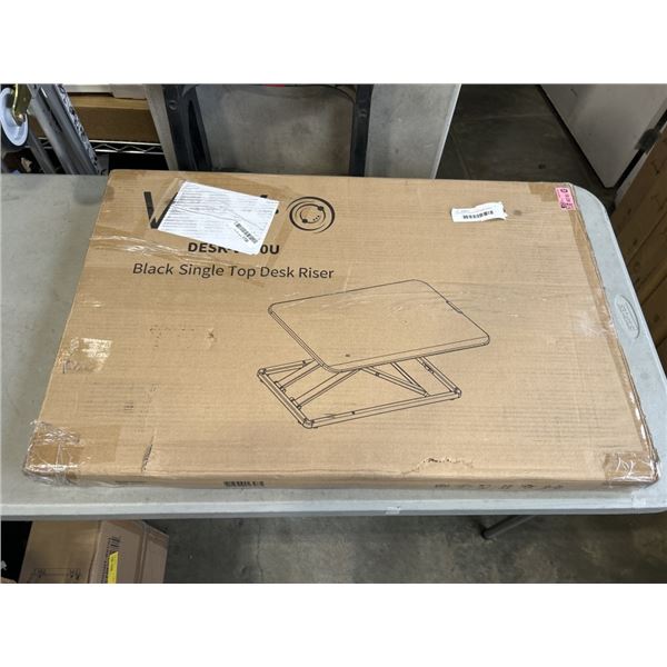 VIVO BLACK SINGLE TOP DESK RISER