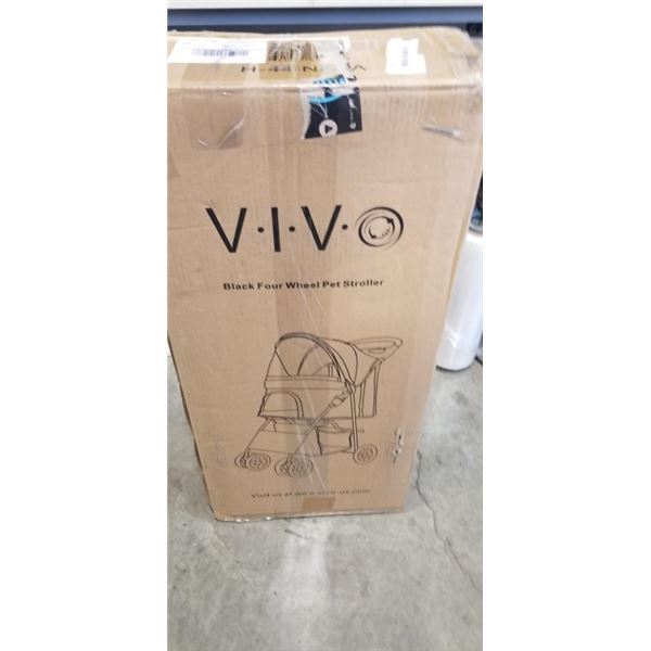 VIVO BLACK FOUR WHEEL PET STROLLER