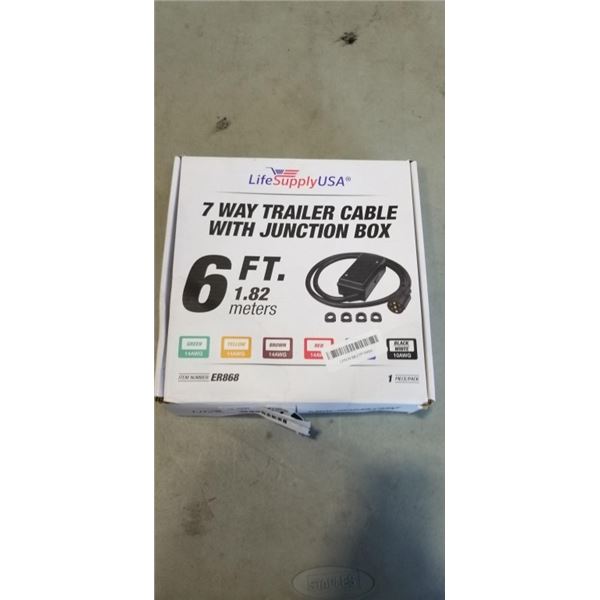 7 WAY TRAILER 6 FT CABLE WITH JUNCTION BOX