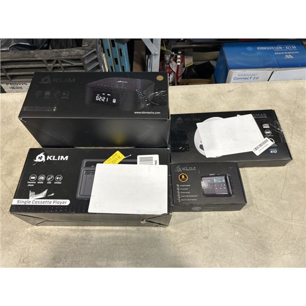 KLIM BOOMBOX, KLIM SINGLE CASETTE PLAYER, KLIM DISCMAN, AND KLIM CASETTE PLAYER