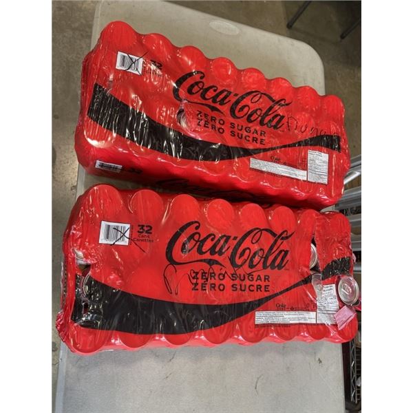 2 FLATS OF 32 CANS COCA-COLA ZERO - SOME CANS MAY BE MISSING