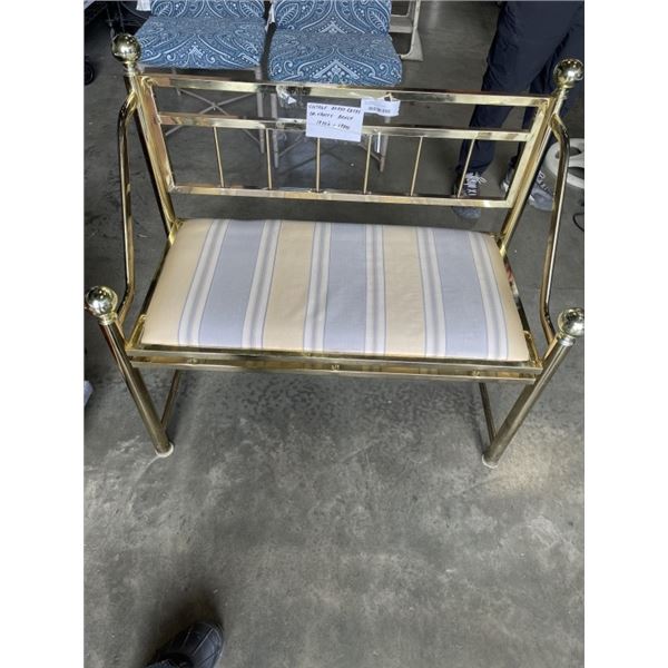 VINTAGE BRASS ENTRY BENCH