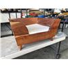 Image 4 : SOLID ACACIA WOOD DOGE BED WITH NEW SMALL ROUND PET BED