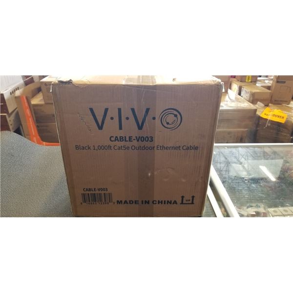 VIVO BLACK 1,000 FT CAT5E OUTDOOR ETHERNET CABLE