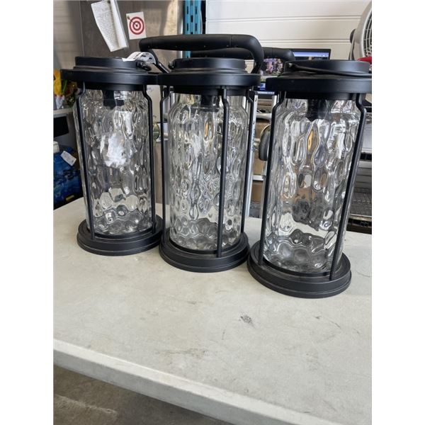 3 LED SOLAR TABLE TOP LANTERNS