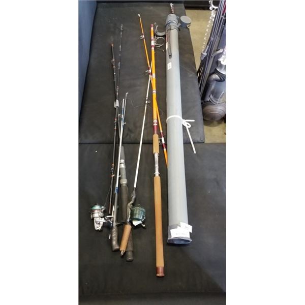 ASSORTED VINTAGE FISHING RODS AND REELS
