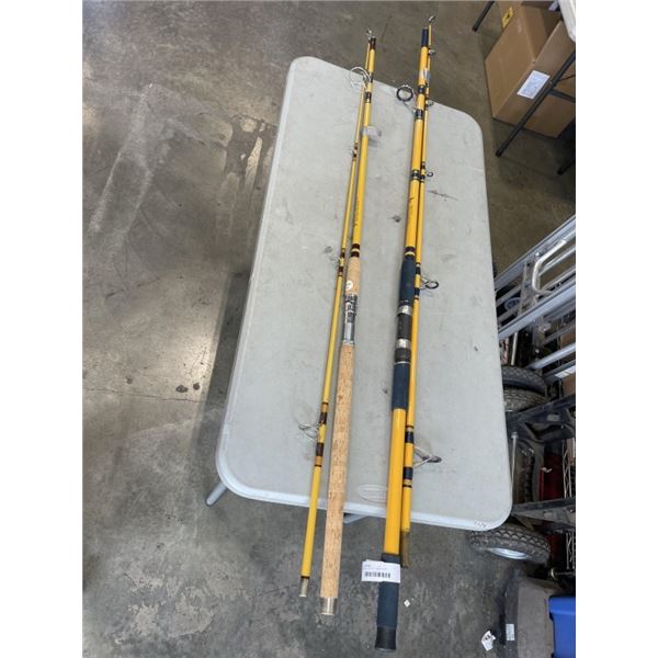 2 EAGLE CLAW 10FT OCEAN SURF SPINNING RODS, IN IMMACULATE CONDITION