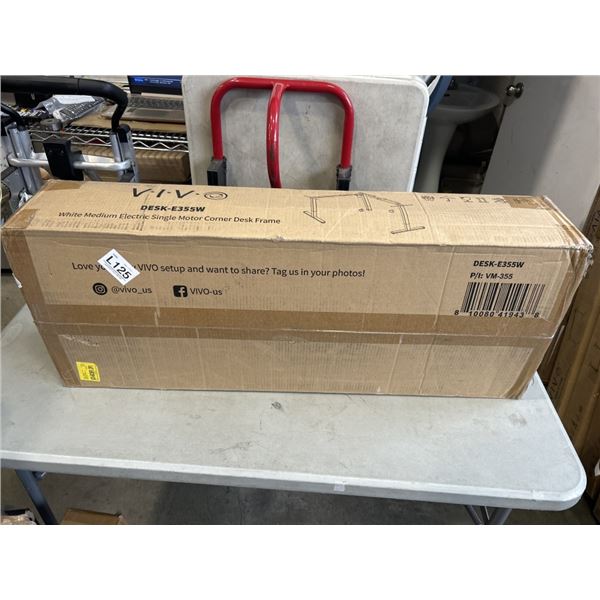 VIVO WHITE MEDIUM ELECTRIC SINGLE MOTOR CORNER DESK FRAME