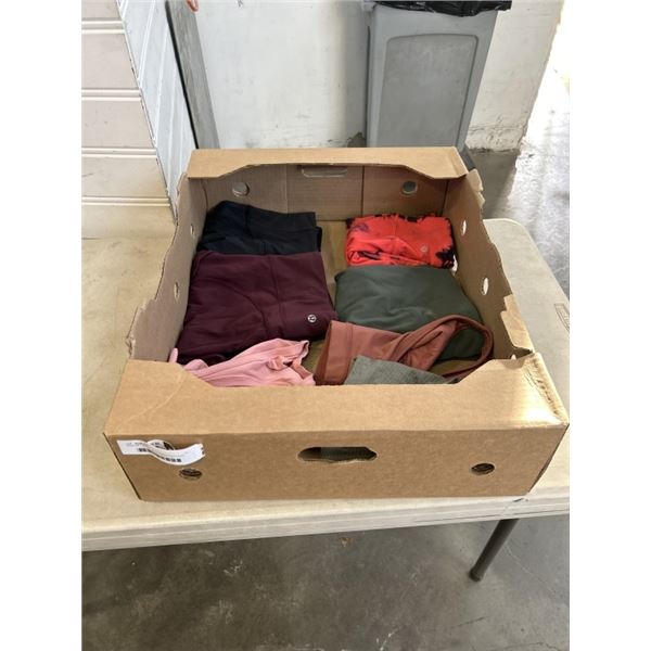 TRAY OF LADIES LULULEMON CLOTHING ANF 1 PIECE TNA