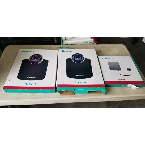 3 ADAMSON SCALES INCLUDING 2 HYBRID AND A POSTAL SCALE