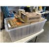 Image 1 : PLASTIC TOTE OF SHOP SQUARE SHARS & WASTE DISPOSABLE CONTAINERS