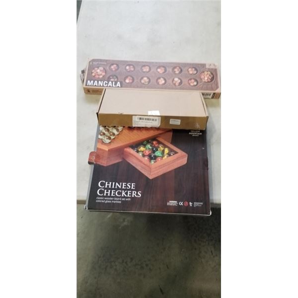 YELLOW MOUNTAIN TRAVEL MAHJONG SET, CHINESE CHECKERS SET AND MANCALA