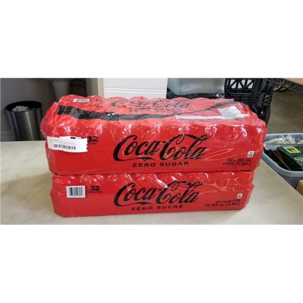 2 FLATS OF 32 CANS COCA-COLA ZERO - SOME CANS MAY BE MISSING