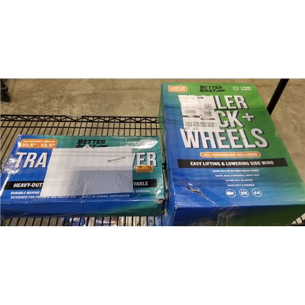 BETTER BOAT TRAILER JACK + WHEELS AND BETTER BOAT TRANSOM SAVER