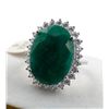 Image 3 : 6.42 CT CERTIFIED SILVER EMERALD GEMSTONE RING ($12,352 APPRAISAL)