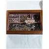 Image 1 : WOOD JEWELRY BOX W/ CONTENTS