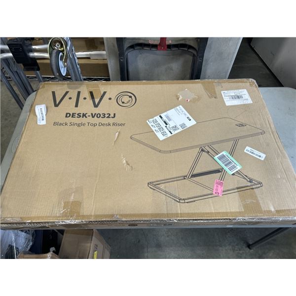 VIVO BLACK SINGLE TOP DESK RISER