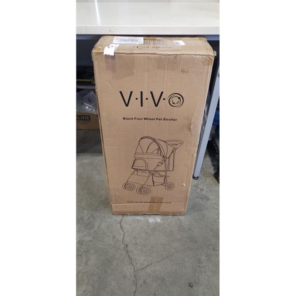 VIVO BLACK FOUR WHEEL PET STROLLER