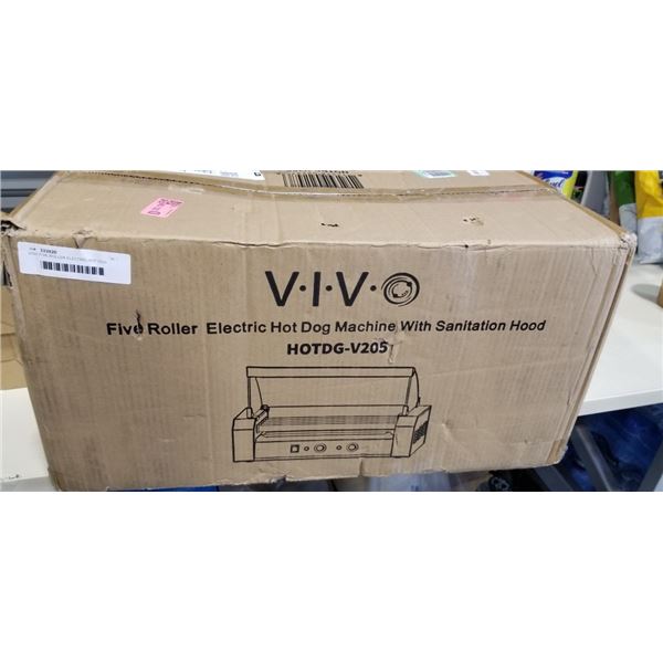 VIVO FIVE ROLLER ELECTRIC HOT DOG MACHINE WITH SANITATION HOOD