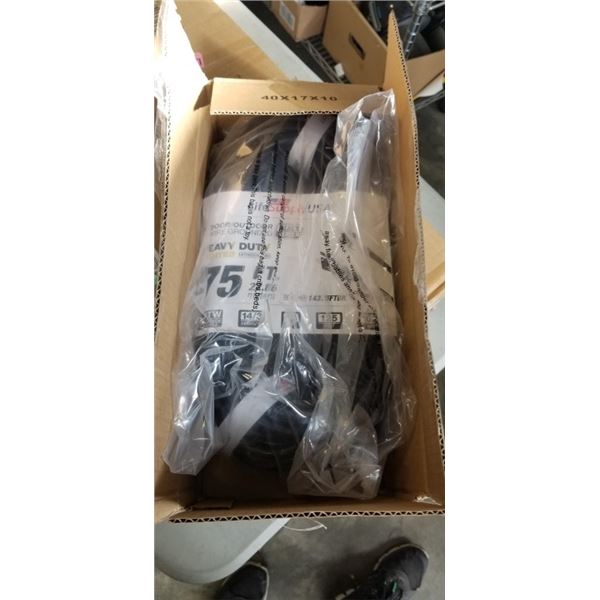 75 FOOT HEAVY DUTY LIGHTED BLACK EXTENSION CORD. 14AWG/3C