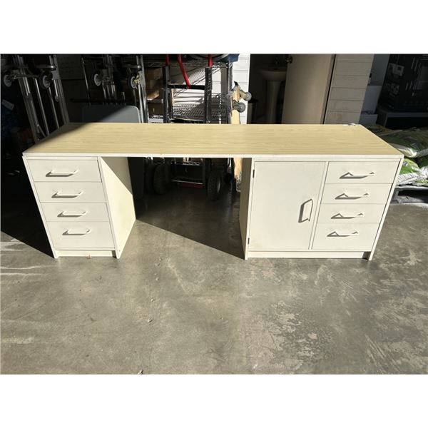 CRAFTING WORKSTATION WITH 2 BASE CABINETS 24X79 INCH