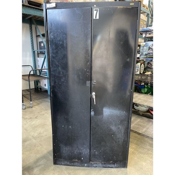 2 DOOR BLACK METAL CABINET