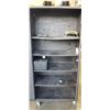 Image 2 : 2 DOOR BLACK METAL LOCKING CABINET ON WHEELS