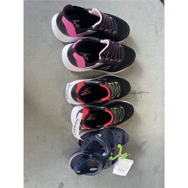 2 NEW PAIRS KIDS SKECHERS AND NEW KIDS CROCS