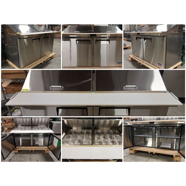 FEATURE LOT: NEW ATOSA 5' MEGATOP PREP COOLER W/ INSERTS