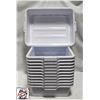 Image 1 : 1 DOZEN NEW GLOBE WHITE BUS BINS - 5"