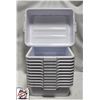 Image 1 : 1 DOZEN NEW GLOBE WHITE BUS BINS - 5"
