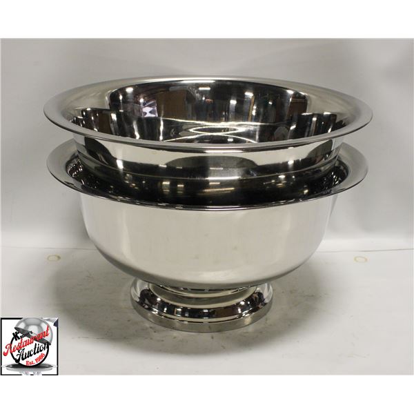 2 NEW MORTON PARKER LARGE S/S FOOTED BOWLS