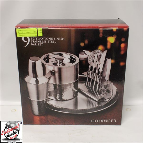GODINGER 9 PC TWO-TONE FINISH S/S BAR SET