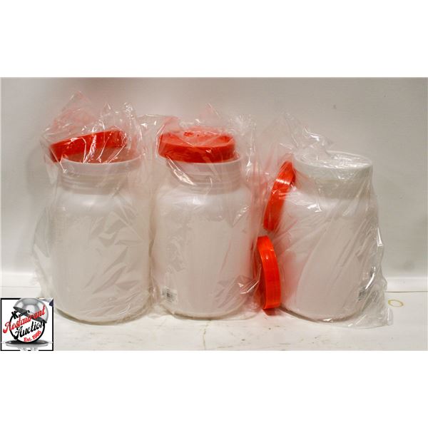 3 ORANGE BAR PAL BOTTLES - 2 QT