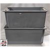 Image 1 : 2 RUBBERMAID NEST & STACK POLY TOTES M# 1371