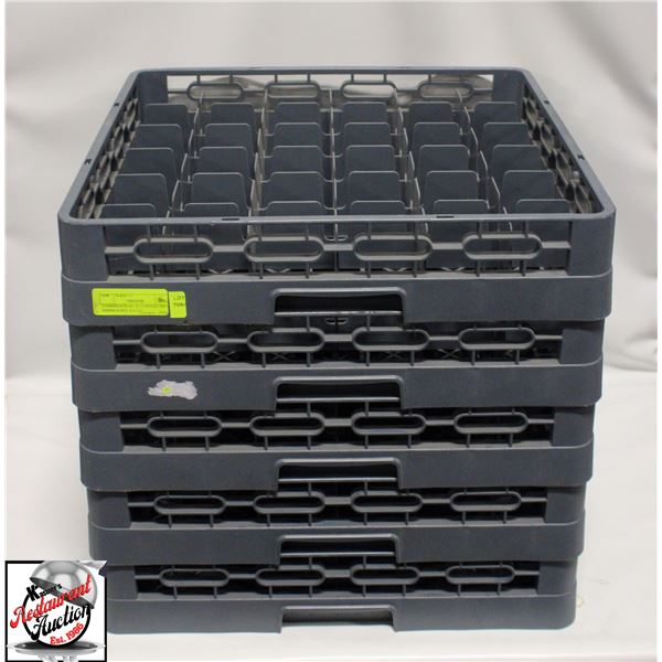 5 JOHNSON ROSE 36 COMPARTMENT DISHWASHER RACKS